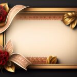 frame with gold red flowers 1340 24948