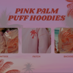 Palm Puff Pink Fleece Hoodie