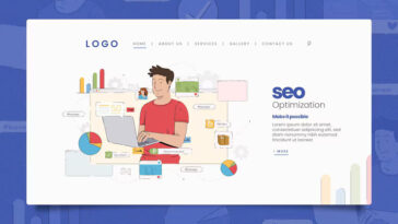 illustrated online marketing landing page template 79603 1011