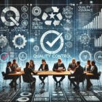 The Difference Between Quality Assurance and Quality Control 20 DALL%C2%B7E 2024 09 26 18.34.59 A conceptual image representing Quality Assurance and Quality Control in a professional setting. The scene includes a diverse team of professionals co