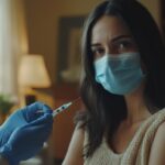 person sitting clinic chair receiving vaccine shot from nurse 1150043 4840