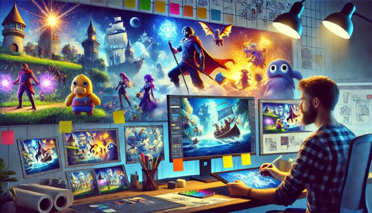 Why Game Studios Are Returning to 2D Animation Roots 1 DALLE2024 12 1014.41.35 Avisuallydynamicsceneillustratingtheimportanceof2Danimationinmoderngamedevelopment.Theimageshowsacreativeworkspacewithagamedeve ezgif.com webp to jpg converter