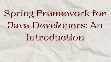 spring frameworks for java devel