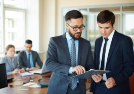 businessman showing changes repo