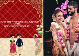 Red and Cream Illustrative Floral Indian Wedding Invitation 1200 x 628 px 1 1