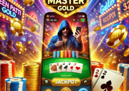 DALL%C2%B7E 2025 04 10 12.11.22 A vibrant energetic image of the mobile game Teen Patti Master Gold. A smartphone screen shows an intense card game in progress with winning hands