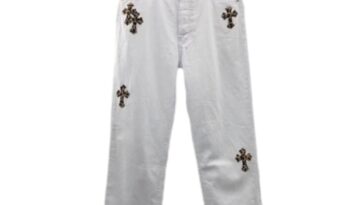 Chrome Heart White Leopard Cross Jeans
