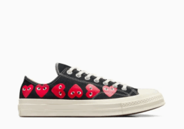 CONERSE MULTI HEARTS LOW TOP BLACK