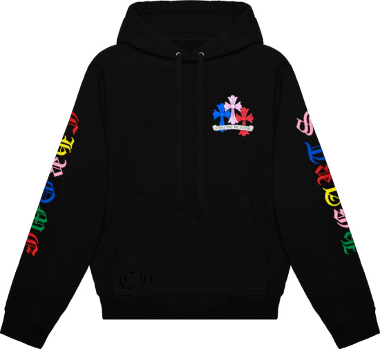 chrome hearts black and multicolor cross logo hoodie 550x505 1