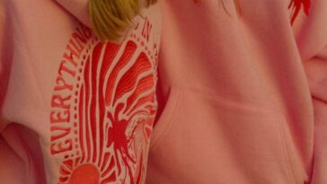 Everything Comes in Waves Hoodie in Pink